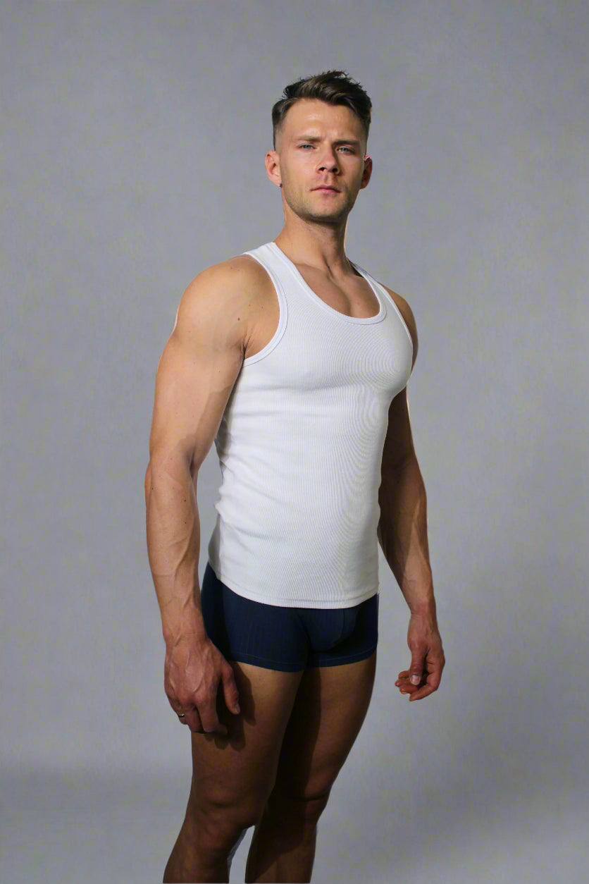 White cotton tank top