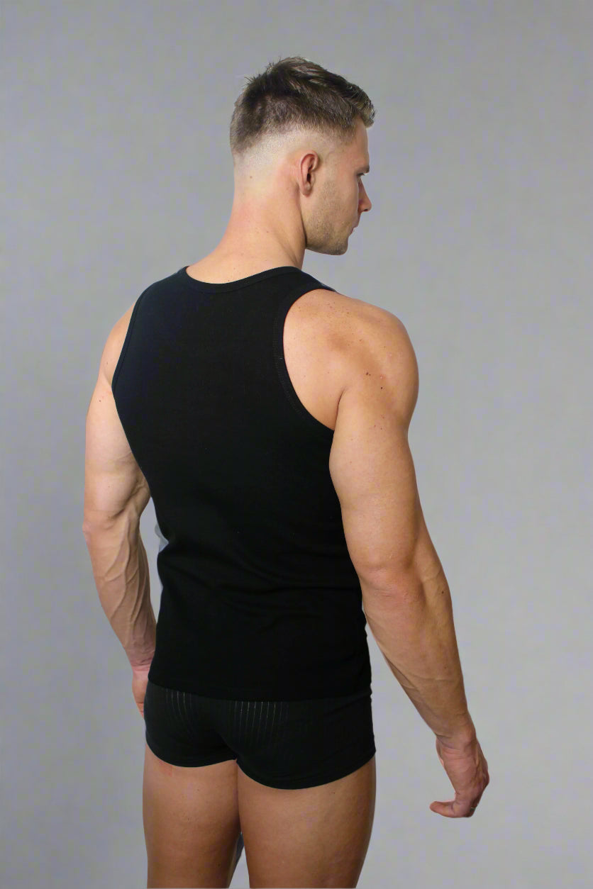 Black cotton tank top